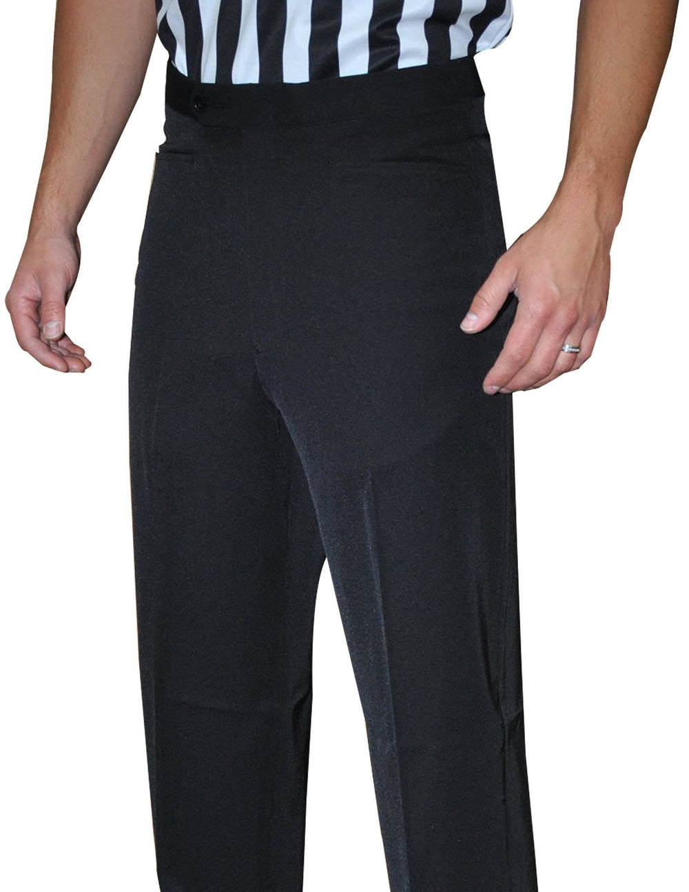 Smitty 4-Way Stretch Black Flat Front Pants w/ Western Cut Pockets